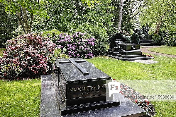 Grab von Margarethe Krupp Familienfriedhof der Industriellenfamilie Krupp Friedhof Bredeney Essen Ruhrgebiet Nordrhein-Westfalen Deutschland Europa