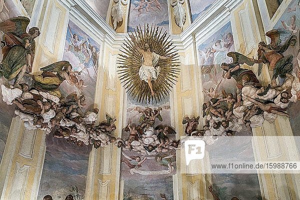 Terrakottafiguren Christi Himmelfahrt Kapelle XII Wallfahrtsweg Sacro Monte di Varese Barock UNESCO Weltkulturerbe Varese Lombardei Italien Europa