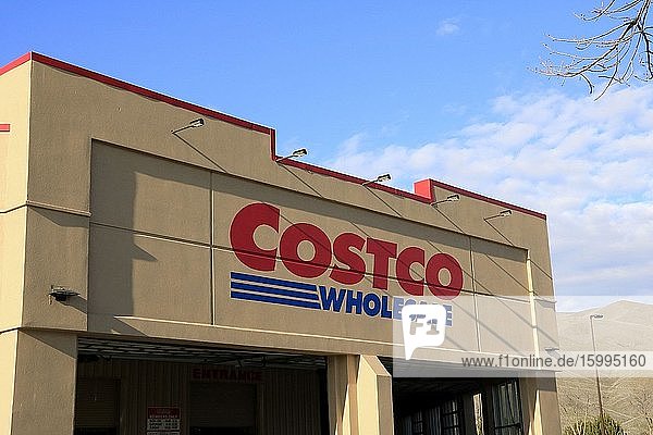 Costco company store entrance sign close up  Clarkston Washington.