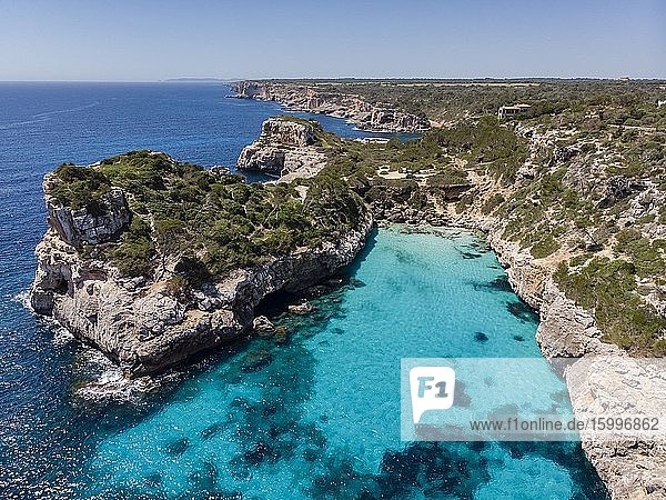 Calo des Moro Santanyi Mallorca Balearic Islands Spain. Image taken during the Covid-19 pandemic lockdown.