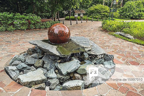 The Swiss Granite Fountain at the Singapore Botanic Gardens Singapore Republic of Singapore.