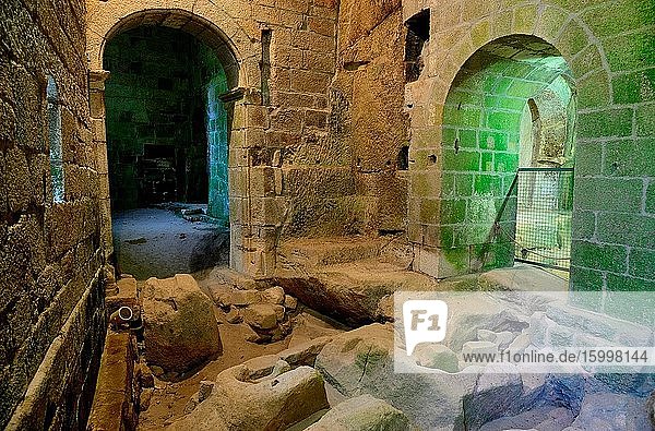 Interior of the monastery of San Pedro de Rocas Esgos Orense Spain.