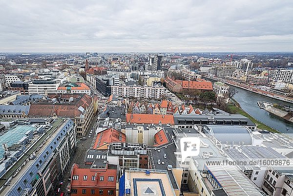 Panoramic view from Garrison Church in Old Town of Wroclaw  Poland.