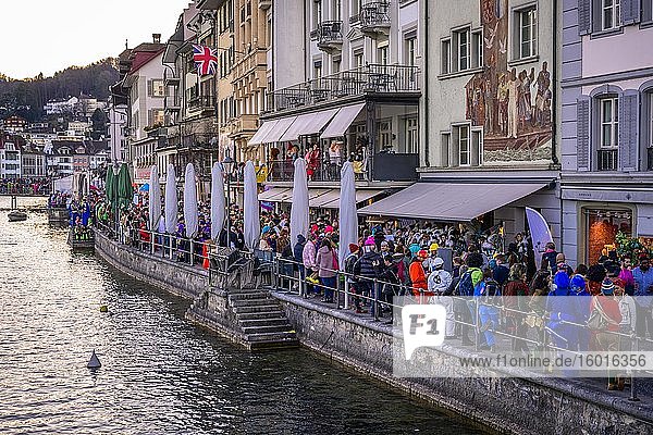 Celebrations in the Old Town Rosenmontag Güdismäntig Lucerne Carnival Lucerne Switzerland Europe