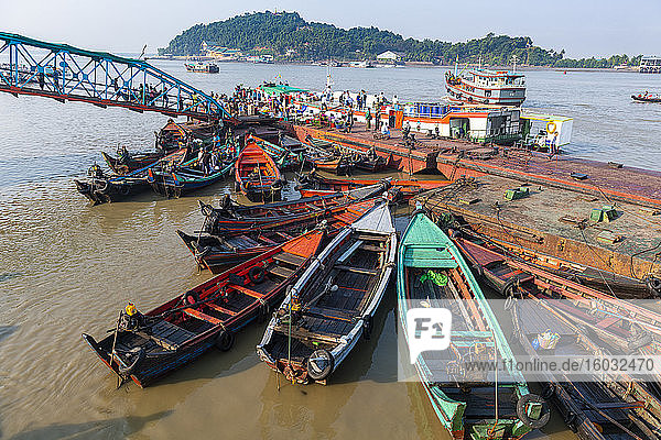 Fishing boats in the harbor of Myeik (Mergui)  Myanmar (Burma)  Asia