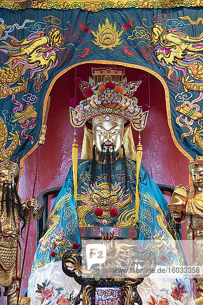 A shrine in the Guan Di Taoist Temple in Chinatown in the capital city of Kuala Lumpur  Malaysia  Southeast Asia  Asia