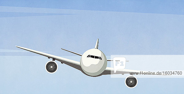 Flugzeug am Himmel fliegend