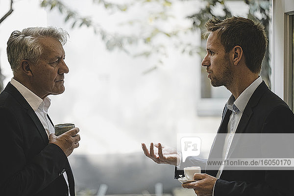 Two businessmen discussing in office