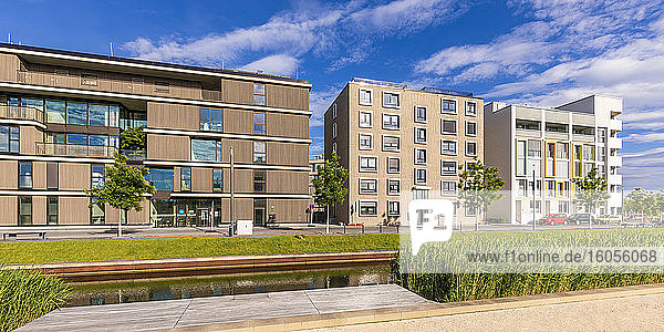 Germany  Baden-Wrttemberg  Heilbronn  Neckar  district of Neckarbogen  New energy efficient apartment buildings