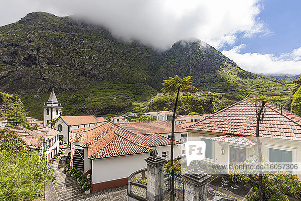 Portugal  Sao Vicente  Houses of village on Madeira Island