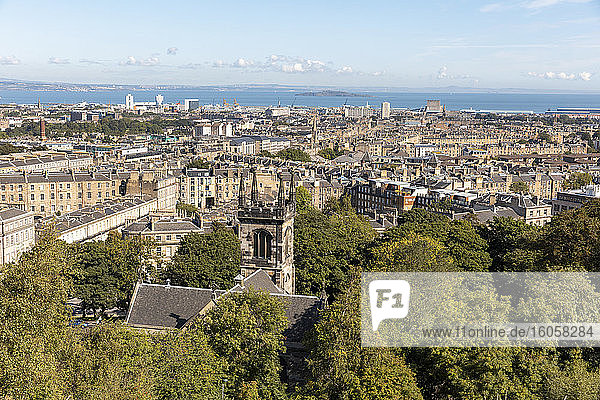UK  Scotland  Edinburgh  View of city from Calton hill