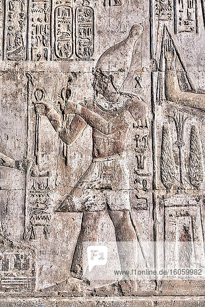 Relief des Pharaos  Osiris- und Opet-Tempel  Karnak-Tempelkomplex  UNESCO-Weltkulturerbe; Luxor  Ägypten