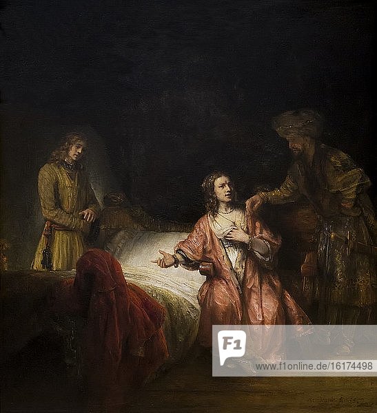 Joseph  angeklagt von Potiphars Frau  Rembrandt-Werkstatt  1655  National Gallery of Art  Washington DC  USA  Nordamerika.