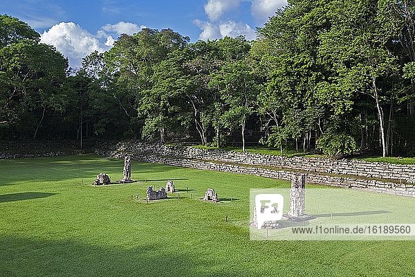 Sculpture Garden in the Sun Court  the Great Plaza  Copán Archeological Park  Honduras  Central America