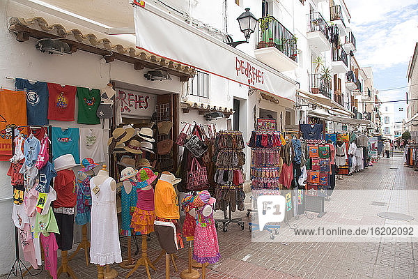 Tourist stores along village street