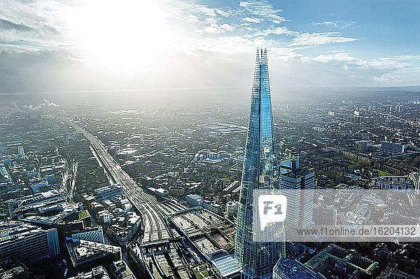 Luftaufnahme des Shard in London