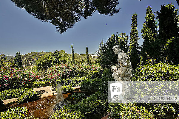 Statue in den Gärten von Santa Clotilde in Lloret de Mar  Costa Brava  Spanien
