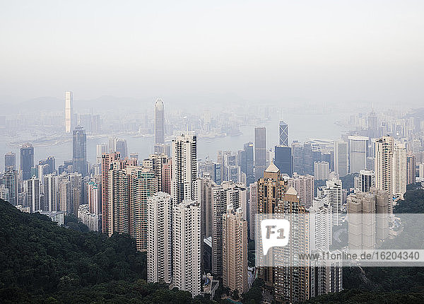 Blick vom Victoria Peak  Central  Insel Hongkong  China