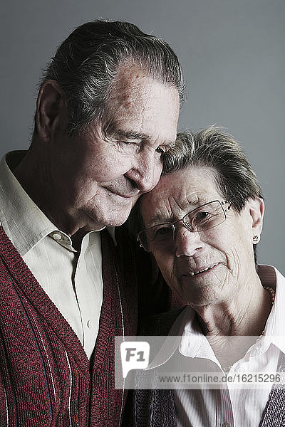 Portrait of senior couple  close up
