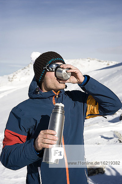 Austria  Man drinking tea