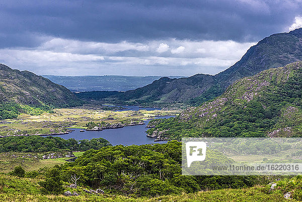 Republik Irland  Grafschaft Kerry  Killarney-Nationalpark  Muckross House  See vom 'Ladies View' aus gesehen