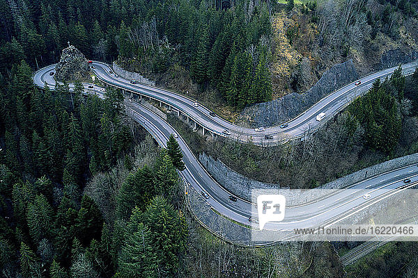 Europe  Germany  Bade-Wurtemberg  Breitnau  winding road through the black forest