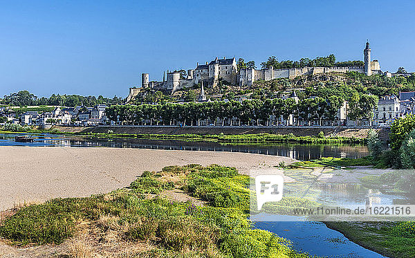 Frankreich  Zentral-Val de Loire  Indre-et-Loire  Königliche Festung von Chinon  Sand und ausgetrocknete Vienne