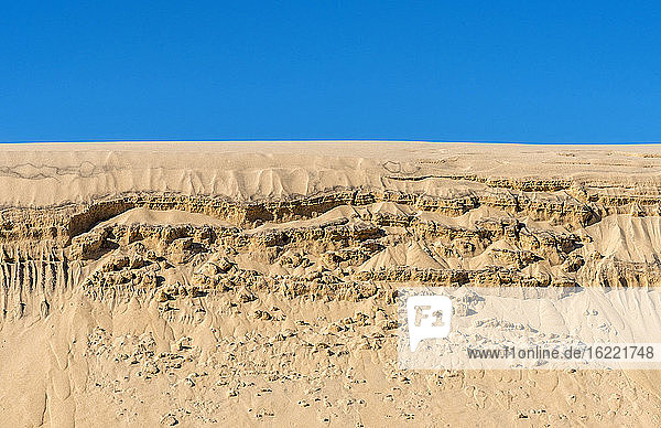 France  Gironde  Bassin d'Arcachon  drawings in the sand of the Dune of Pilat due to the wind