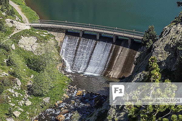 Spain  Catalonia  Pyrenees  comarque of Ripolles  dam of Nuria