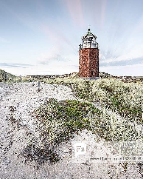 Cross light  lighthouse with sand dune  Kampen  Sylt  Germany  Europe