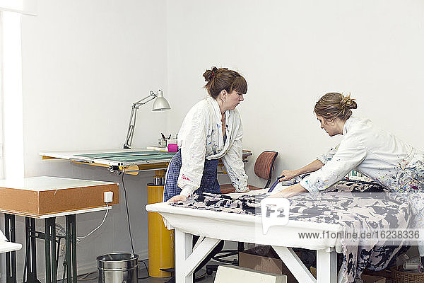 Women working with textile