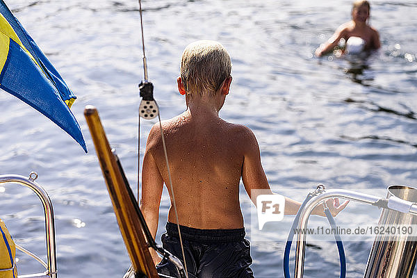 Boy on boat
