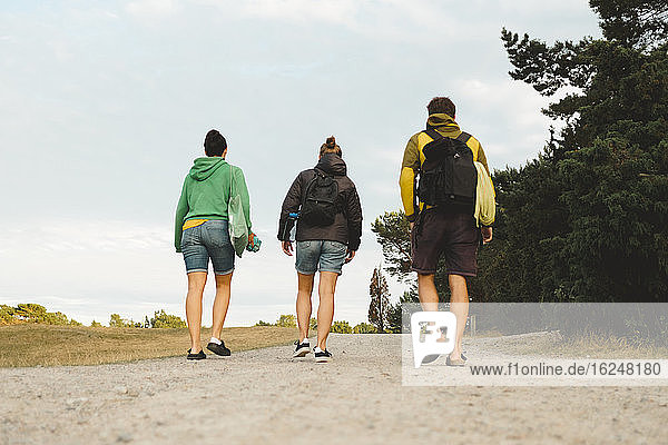 Friends walking together