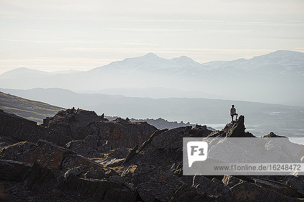 Hiker on top of mountain