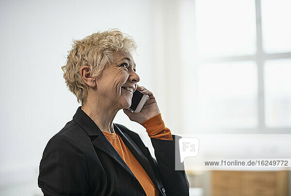 Mature woman on the phone