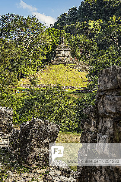 Ruinen des Sonnentempels in der Maya-Stadt Palenque; Chiapas Mexiko