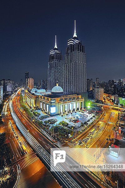 Nachtansicht, Einkaufszentrum Global Harbor, Shanghai, China, Asien
