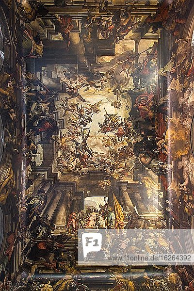 Deckengemälde in Kirche San Pantaleon, Dorsoduro, Venedig, Italien, Europa