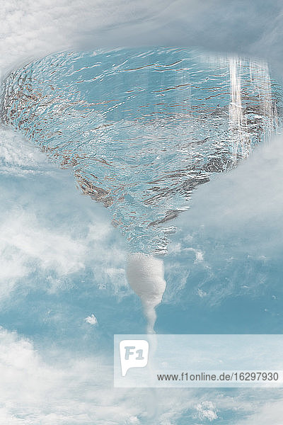 Vortex in cloudscape  composite