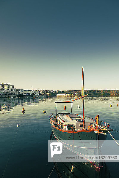 Spain  Menorca  boat in harbor