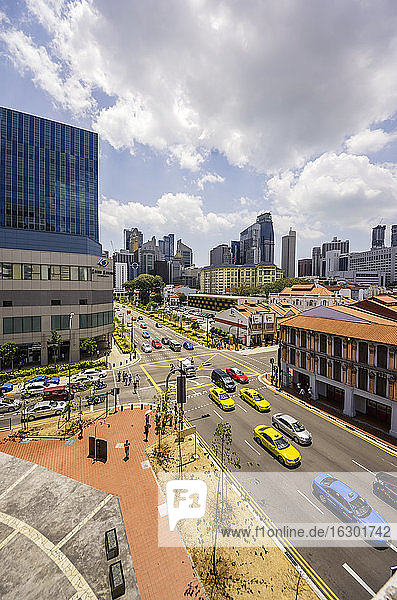 Singapur  Chinatown  Blick auf die Kreuzung  Blick von oben