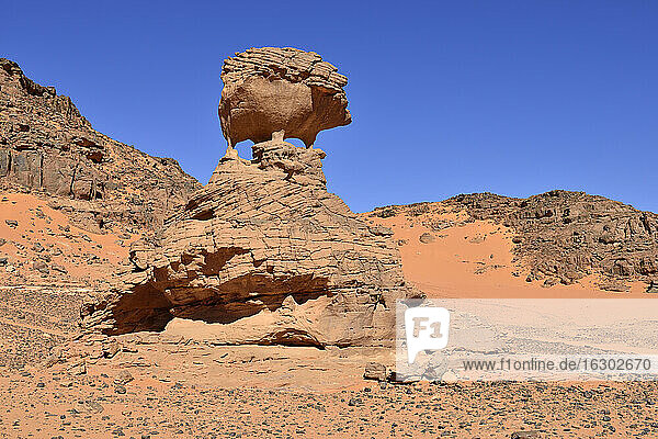 Afrika  Algerien  Sahara  Tassili N'Ajjer National Park  Felsformation  genannt der Igel