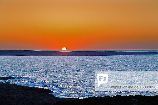 Spain  Menorca  sunset over the Mediterranean Sea