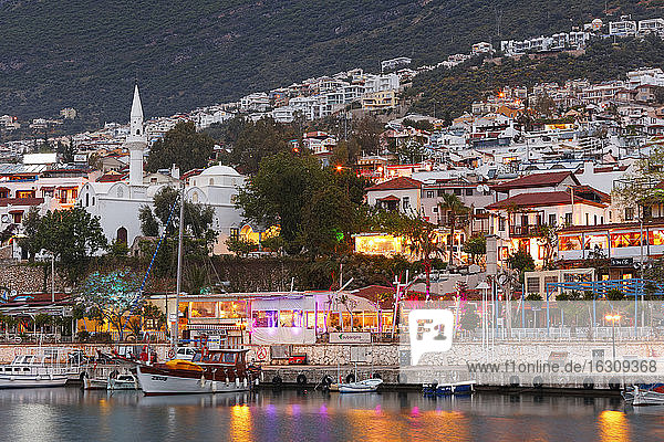 Turkey  Antalya Province  Kalkan  View of boats in harbour