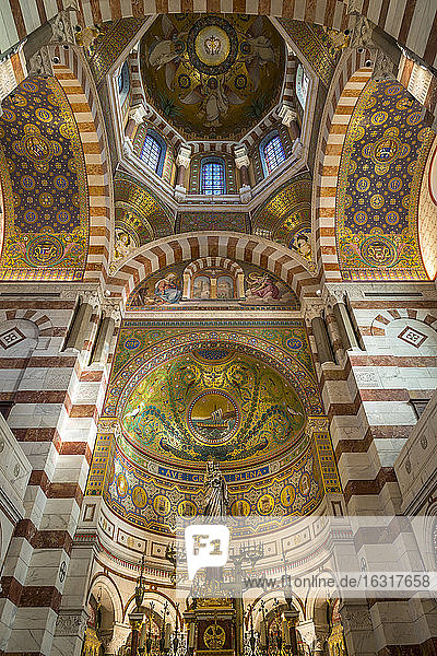 Inneres der Kirche Notre Dame de la Garde  Marseille  Bouches du Rhone  Provence  Frankreich  Europa