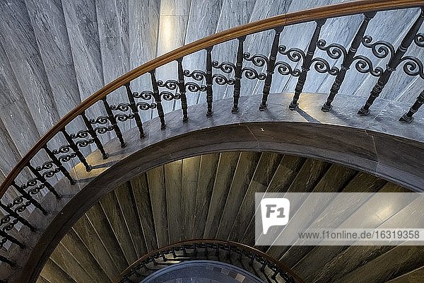 Wendeltreppe, Münchner Residenz, München, Oberbayern, Bayern, Deutschland, Europa