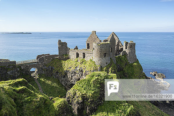 United Kingdom  Northern Ireland  County Antrim  View of Dunluce Castle