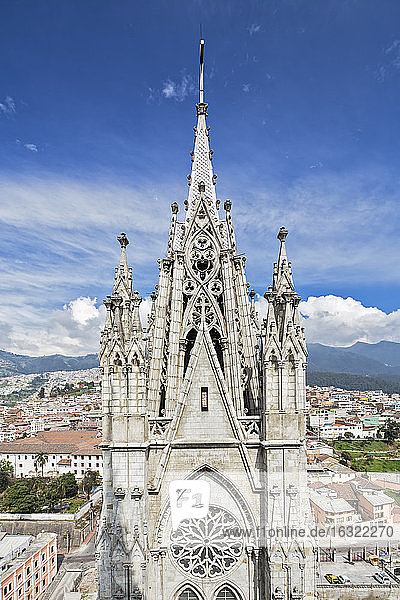 Ecuador, Quito, church steeple of the Basilica of the National Vow