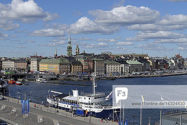Sweden  Stockholm  Gamla Stan  old town an shipping pier