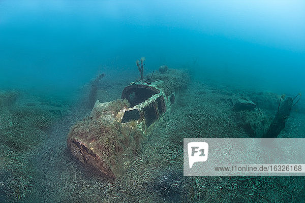 Wrack der nordamerikanischen B25 Mitchell  Kanone  Korsika